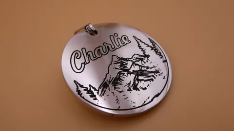 The tags feature unique client-submitted graphics, intricate illustrations, and unlimited text—capabilities that exceed traditional pet store machines—crafted at TechArt Concept.